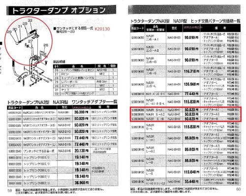 熊谷　整地ダンプ　NA3用ワンタッチアダプター(ワンタッチの種類の変更)S→A1,B