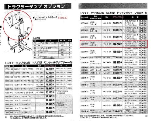 熊谷　整地ダンプ　NA3、NA3R用ワンタッチアダプター(3P直装からSへの改造)